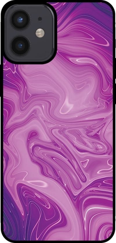 Smartphonica Telefoonhoesje voor iPhone 12 Mini met marmer opdruk - TPU backcover case marble design - Paars geschikt voor iPhone 12 Mini