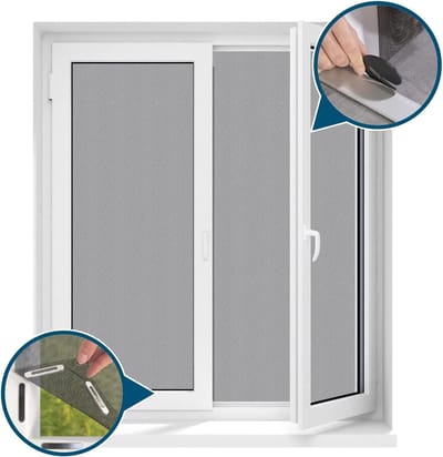 Universele Raamhor Magnetisch 130 x 150 cm - Raam Hor - Muggengaas Magneet - Zelf Hor Maken - Geen Boren - Insectenhor - Horgaas Inkortbaar - Eenvoudig te installeren - Muggengaas Magneet - Magnetische Hor Voor Ramen - zwart