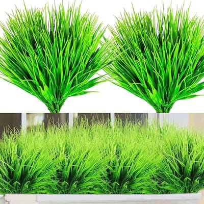 Kunstgras Bundels - Decoratieplanten Buiten - Balkon Tuin Decoratie - Weerbestendig UV-bestendig - 30-40cm Flexibel - Groen