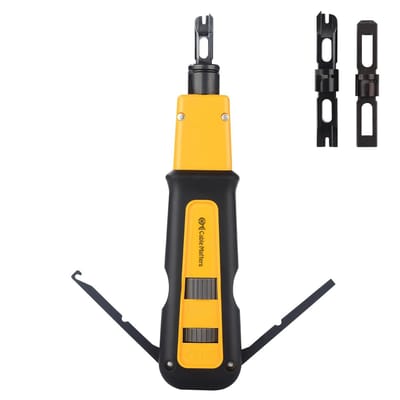 Punch Down Tool - Netwerk Tool - Kabels Afwerken - Dubbele Bladen - 21 cm - Grijs