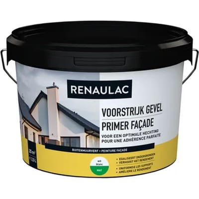 Renaulac Voorstrijk Gevel Muurverf - Mat - Wit - 2,5l