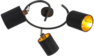QAZQA lofty - Moderne Plafondlamp met kap - 3 lichts - Ø 600 mm - Zwart - Woonkamer | Slaapkamer | Keuken