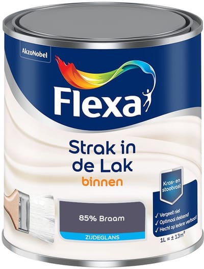 Flexa - Strak In De Lak Binnenlak Zijdeglans - 85% Braam - Mengverf - 1 L