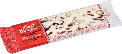 Melissokomiki Noga met Cranberry, Amandelen en Honing 60g | Nougat Snoep