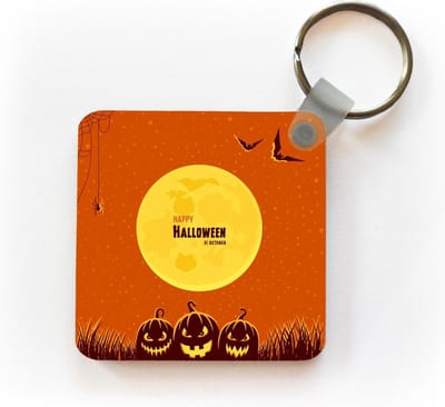 Sleutelhanger - Uitdeelcadeautjes - Een illustratie van de volle maan tijdens Halloween - Plastic