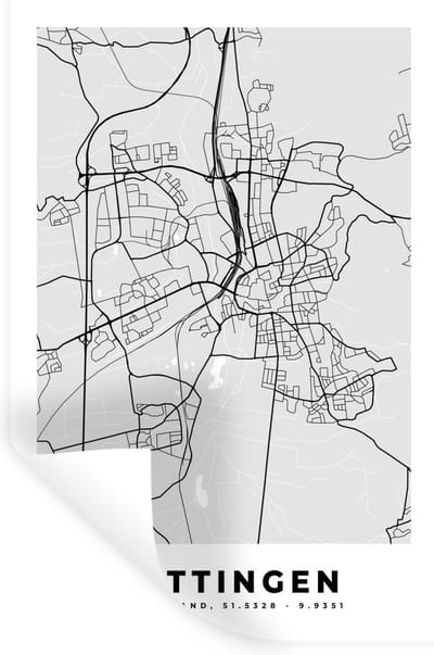Muurstickers - Sticker Folie - Stadskaart - Duitsland - Plattegrond - Göttingen - Kaart - 20x30 cm - Plakfolie - Muurstickers Kinderkamer - Zelfklevend Behang - Zelfklevend behangpapier - Stickerfolie