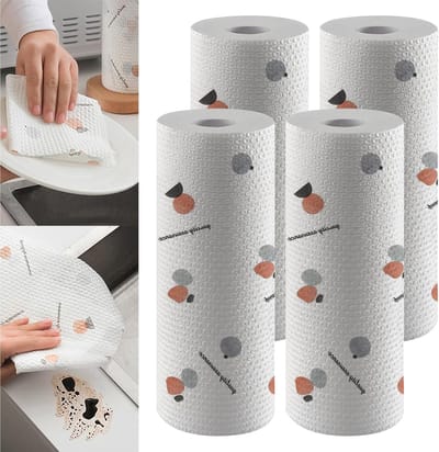 Keukenpapier Rollen - Wegwerp Handdoeken - Dagelijkse Reiniging - Absorberend Niet-vet - 20x20cm 50 Vellen - Met Print