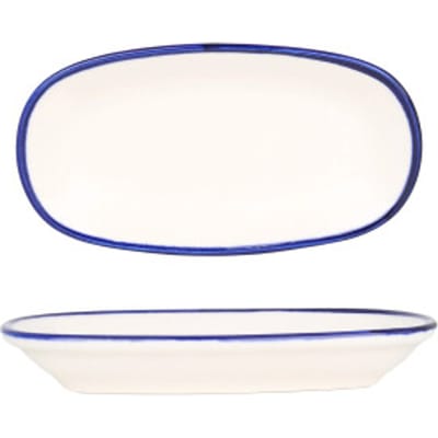 Rinart Serveerschaal - Blue Edge - Porselein - 16x9 cm - set van 2