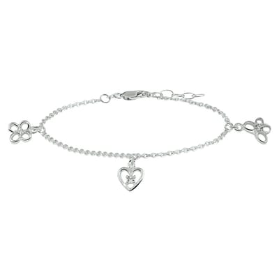 Zilver Gerhodineerd Armband Bedel Assortiment 13 + 2 cm 1329564