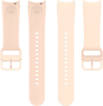 Siliconen bandje - geschikt voor Samsung Galaxy Watch 7 / Watch FE / Watch 6 / Watch 6 Classic / Watch 5 / Watch 5 Pro / Watch 4 / Watch 4 Classic - maat S / M - zachtroze