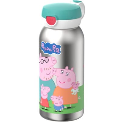 Mepal RVS drinkfles met flipdop Campus - 600 ml - Waterfles RVS - Lekdicht - Hygiënische deksel - Peppa Pig