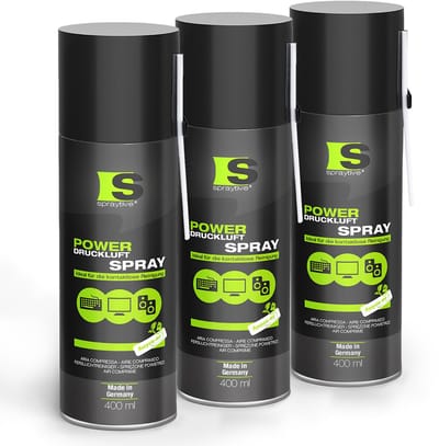Spraytive 3x 400ml perslucht spray reiniger voor pc toetsenbord en elektronica verwijdert stof met precisie spuitrietje