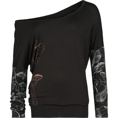 Full Volume by EMP Shirt met lange mouwen - Longsleeve met paddenstoelen - S tot XXL - voor Vrouwen - zwart