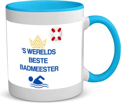 Akyol - 's werelds beste badmeester koffiemok - theemok - blauw - Badmeester - badmeesters - badmeesters - cadeau voor badmeester - zwemmen - zwemdiploma - cadeau - kado - gift - geschenk - vaderdag - lifeguard - - 350 ML inhoud