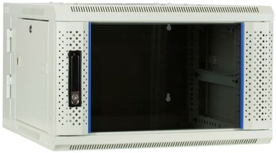DSIT 6U witte wandkast (kantelbaar) met glazen deur 600x600x368mm (BxDxH) - serverbehuizing - serverrack - serverkast - 19 inch