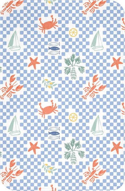 WC mat 40x60 cm - Antislip - Zee - Patroon - Zeilboot - Blauw - Toiletmat - Vloermat - Douchemat - Toilet tapijt - Toiletmatten