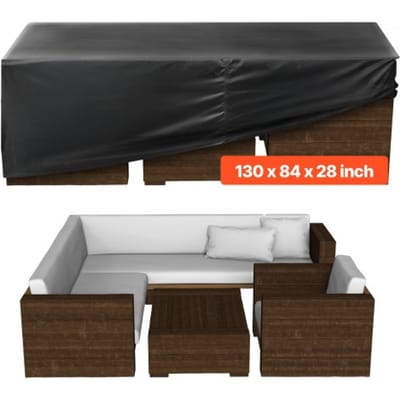 VEVOR Tuinmeubelhoes, 420D Oxford Stof, Waterdichte Rechthoekige Tuintafelhoezen met Ventilatie voor Alle Weersomstandigheden, Tuinmeubelhoes (330 x 214 x 71 cm)