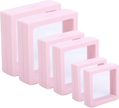 Transparante Display Box voor Sieraden, Munten, Postzegels, Medailles en Kleine Collecties - 6 Stuks, Zwevend Ontwerp