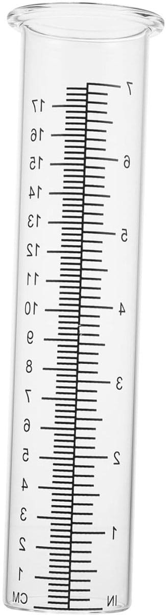 Regenmeter Set - Meetcilinder Neerslag - Buiten Weer Meten - Hoge Borosilicaat - 21 cm Hoog - Transparant