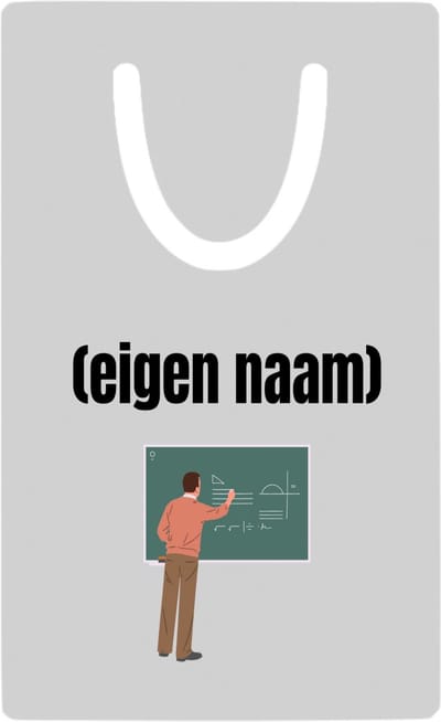 Hacebo® - docent met krijtbord met eigen naam metalen boekenlegger - Docent - meesters of juffen - collega's - verjaardag - afscheidscadeau - geschenk - kado Bladwijzer boekenleggers - 7.6 cm x 5cm