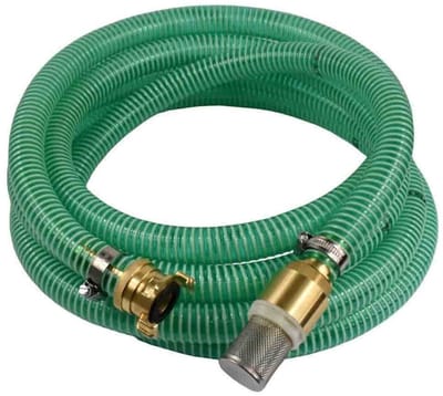 1"/25mm Zuig- + persslang met zuigkorf, terugslagklep + zuigkoppeling 25m