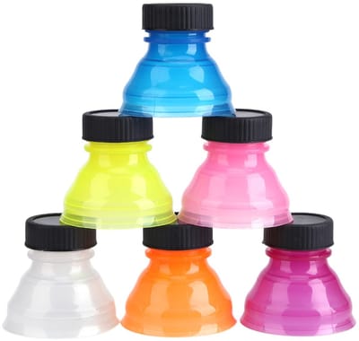 Dailygoods- Flesdop - Herbruikbaar - Set van 6 - Drinken zonder morsen - Reisvriendelijk - Sealing Lid - Drankdop