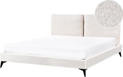 MELLE - Tweepersoonsbed - Gebroken wit - 160 x 200 cm - Bouclé