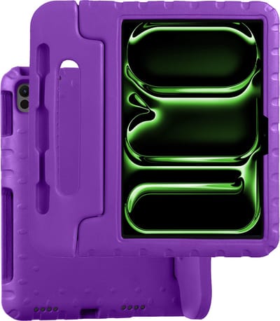 Hoesje Geschikt voor Apple iPad Pro (2024/2025) - 11 inch - Kinderhoes Shockproof Bumper - Kidsproof Case - Tablet Hoes - Kinder Hoes Cover - Paars
