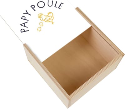 Houten Opbergdoos - Decoratieve Kist - Sieraden Opbergen - Unieke Opdruk - 11 x 11 x 3.5 cm - Licht Dennenhout