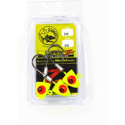 Tackle Tactics TT Big EyeZ jighead 3/8 oz 3/0 kaart Red EyeZ (5086)