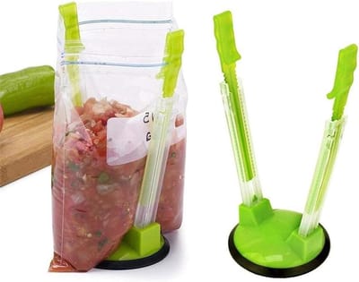 Baggy Rack Houder van Duurzaam Plastic voor Eenvoudige Opslag en Gebruik in de Keuken met Pocket Clips en Stevige Ondersteuning