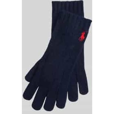 Handschoenen van wolmix met gestikt logo