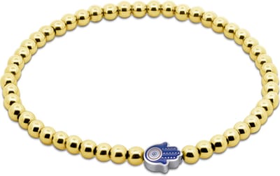 CO88 Collection - 8CB-91333 - stalen kralenarmband vrouwen met hand - 4 mm - goudkleurig