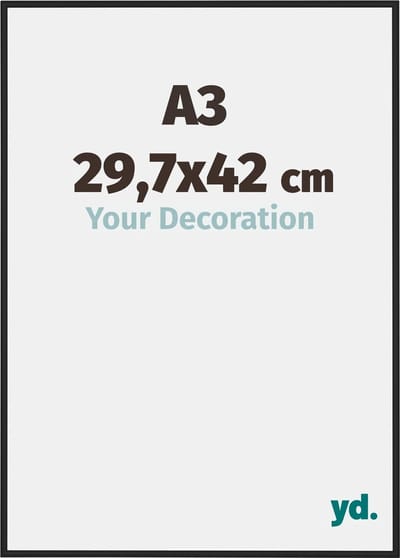 Your Decoration - Fotolijst A3 29,7x42 cm - Aluminium - Zwart Mat - New York