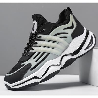 Herenschoenen Lente Nieuwe Student Casual Hardlopen Sportschoenen Vliegend Geweven Mesh Hardlopen Studenten Mannelijk 45 white