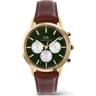 Daniel Wellington DW Watch Iconic Chronograph St Mawes Emerald Panda Gold 42mm