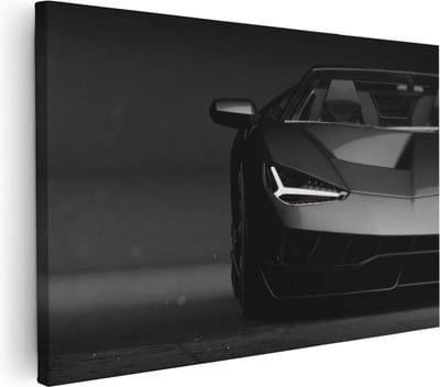 Artaza Canvas Schilderij Sportauto - 30x20 cm - Klein - Muurdecoratie Auto - Wanddecoratie Mancave - Schilderijen Op Canvas Modern