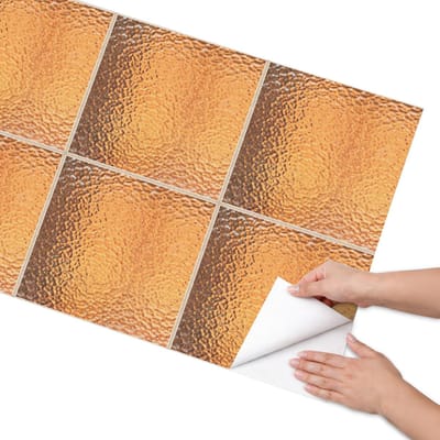 Coloray Meubel Wrap Folie - Oranje Meubelfolie - 65x130 cm - Decoratiefolie Glasblokken - Meubel Wrap Folie - Modern Meubelfolie - Plakfolie Meubels - Keuken decoratie - Texturen