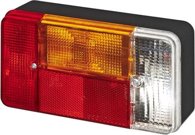ProPlus Achterlicht aanhangwagen/caravan - 5 functies - rechts - 194 x 104 mm - rood