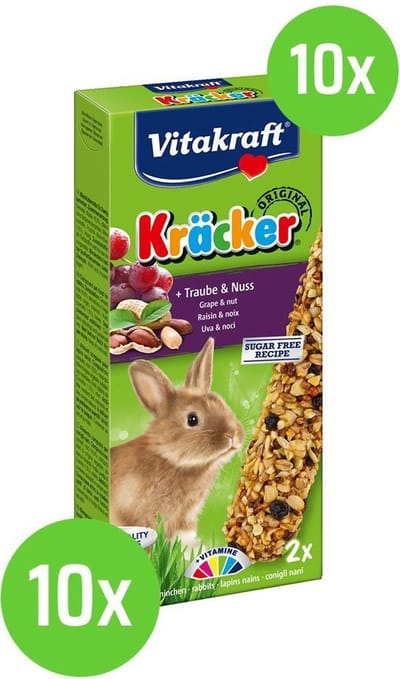 10 x Vitakraft Dwergkonijnkracker Druif / Noot