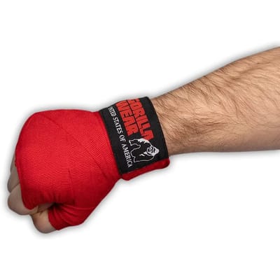 Gorilla Wear Boksbandages - Elastische Handwraps voor (Kick)boksen & MMA - Pols- en Knokkelbescherming - 2 Stuks - S / 2.5m - Rood