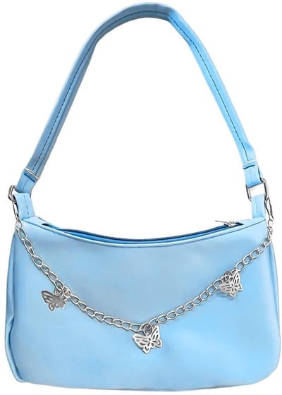 Schoudertas Dames - Verstelbare Schoudertas - Effen Kleur - Handtas met Vlinderketting - Duurzaam PU-Materiaal - Afmetingen 23 x 5 x 12,5 cm