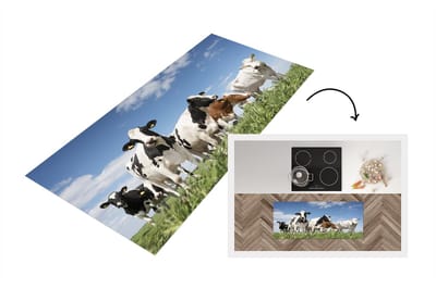 Keukenloper - Loper keuken - Koeien - Gras - Lucht - 120x50 cm - Keukenloper vinyl