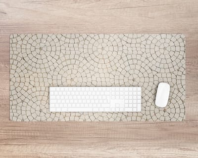 Coloray Bureau Onderlegger - Zandsteen kubus Computer Mat - 90 cm x 45 cm - Grijs Bureau Onderlegger - Bureau Pad - Bureau Mat - Bureaumat - Onderlegger Bureau