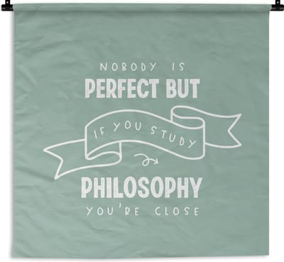 Wandkleed - Wanddoek - Studenten - School - Filosofie - Universiteit - 180x180 cm - Wandtapijt