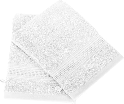 Komfortec Set van 2 Washandjes - 16x21 cm - 100% Zachte Katoen - Badstof - Sneldrogend - Wit