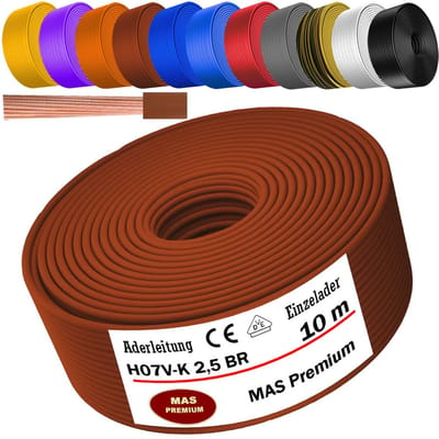 Aderleiding Flexibel - Installatiekabel Meerdradig - Elektrische Installaties - Voldoet aan VDE Norm - 25 mm² 10m - Grijs