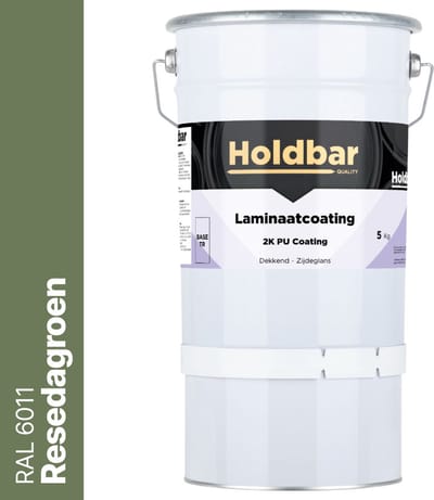 Holdbar Laminaatcoating Resedagroen (RAL 6011) 5 Kg - Laminaat Verf - Vloerverf - Alle Kleuren - Krasvast - UV-bestendig - Vergeelt niet - Gemakkelijk Schoonmaken - 2 Componenten