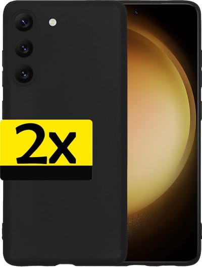 Hoesje - 2 Stuks - Geschikt voor Samsung Galaxy S23 - Sterk & Shockproof - Case Siliconen - Back Cover - Telefoon Hoes - Telefoonhoesjes - Zwart