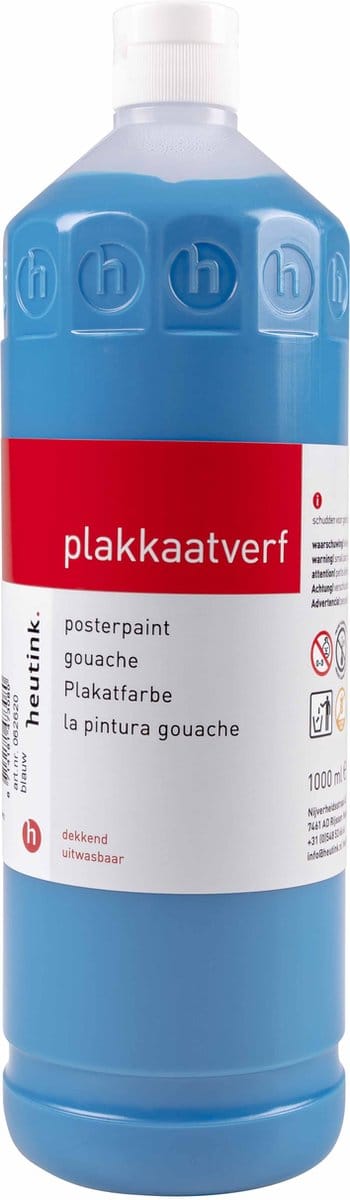Plakkaatverf Heutink blauw- flacon à 1000ml